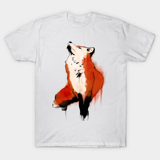 Watercolor fox T-Shirt by Red Fox